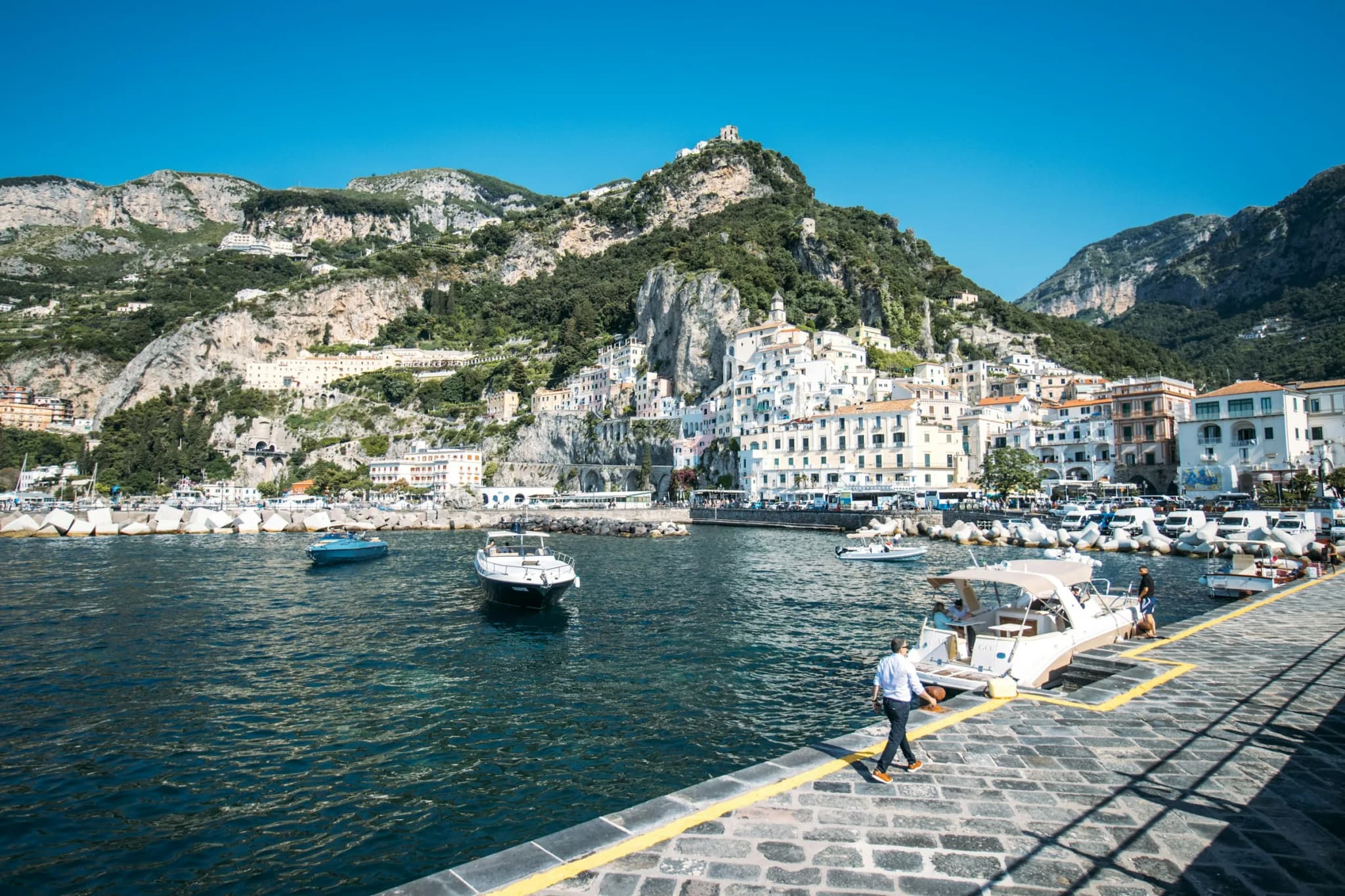The Amalfi pier where the ferries dock
